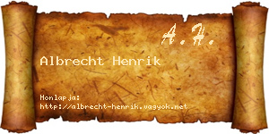 Albrecht Henrik névjegykártya