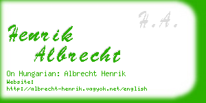 henrik albrecht business card